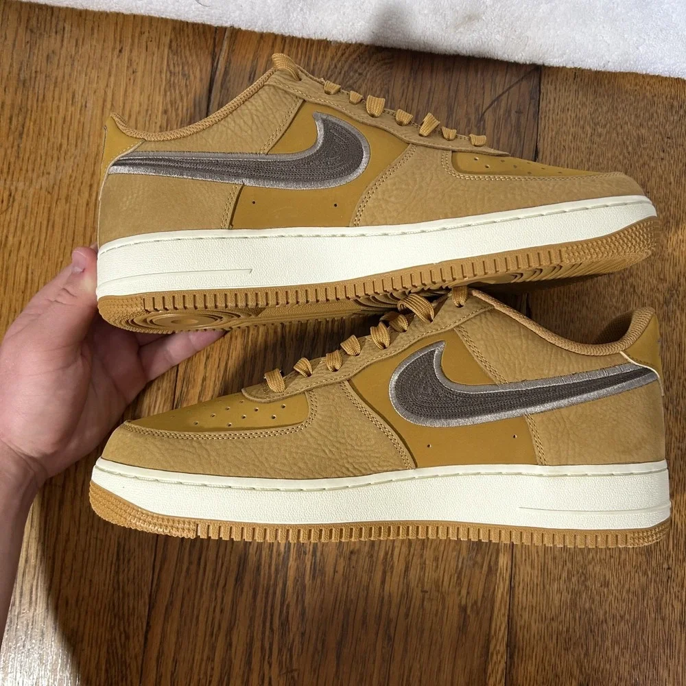 Nike Mens Size 11.5 Air Force 1 Low '07 LV8 Wheat Brown Sneaker Shoes
